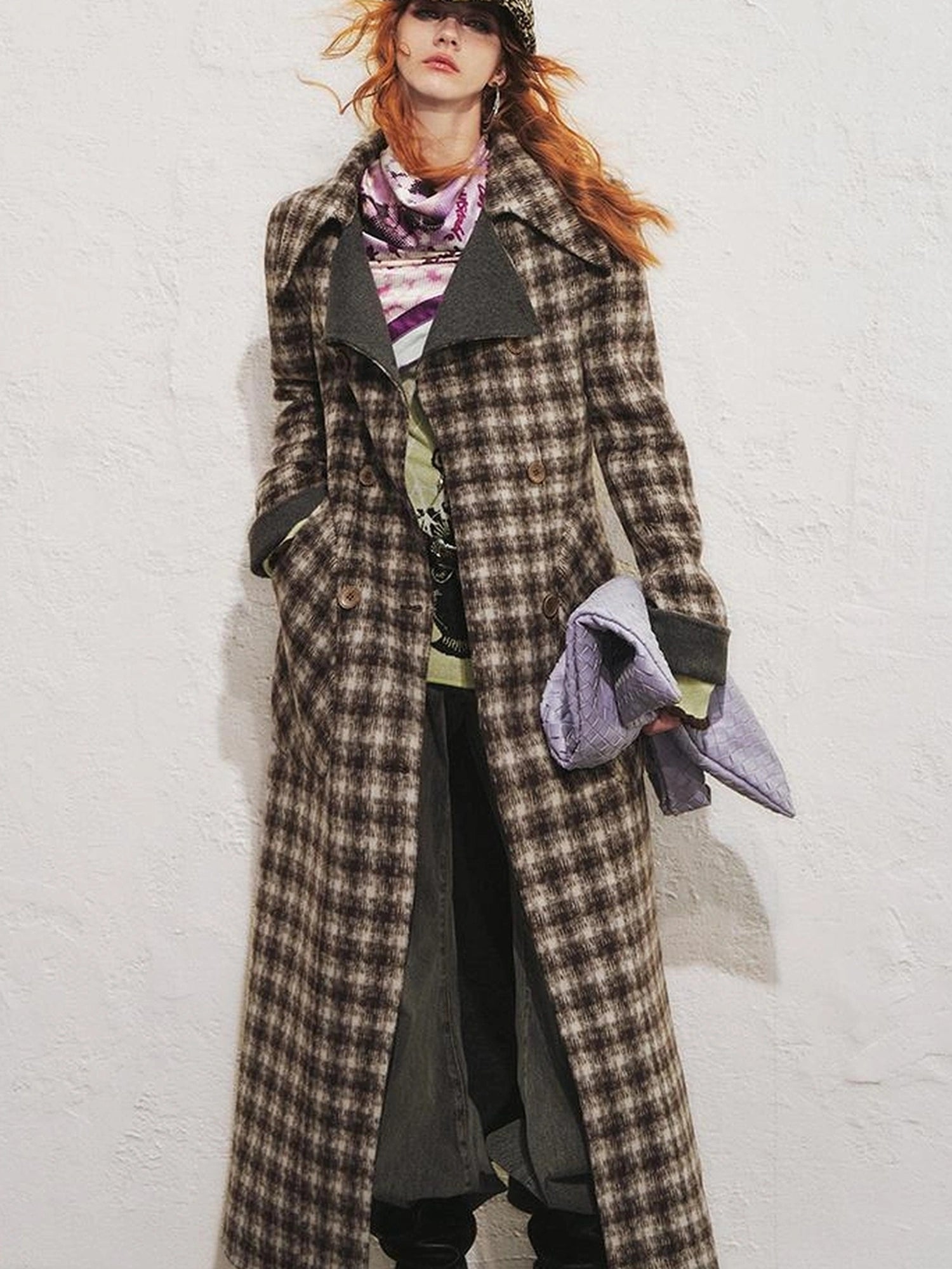 OfAkiva Reversible Manchester Tweed Long Coat