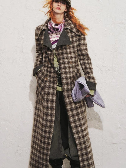 OfAkiva Reversible Manchester Tweed Long Coat