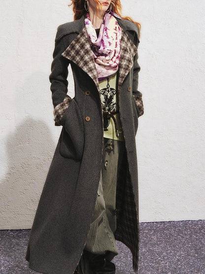 OfAkiva Reversible Manchester Tweed Long Coat