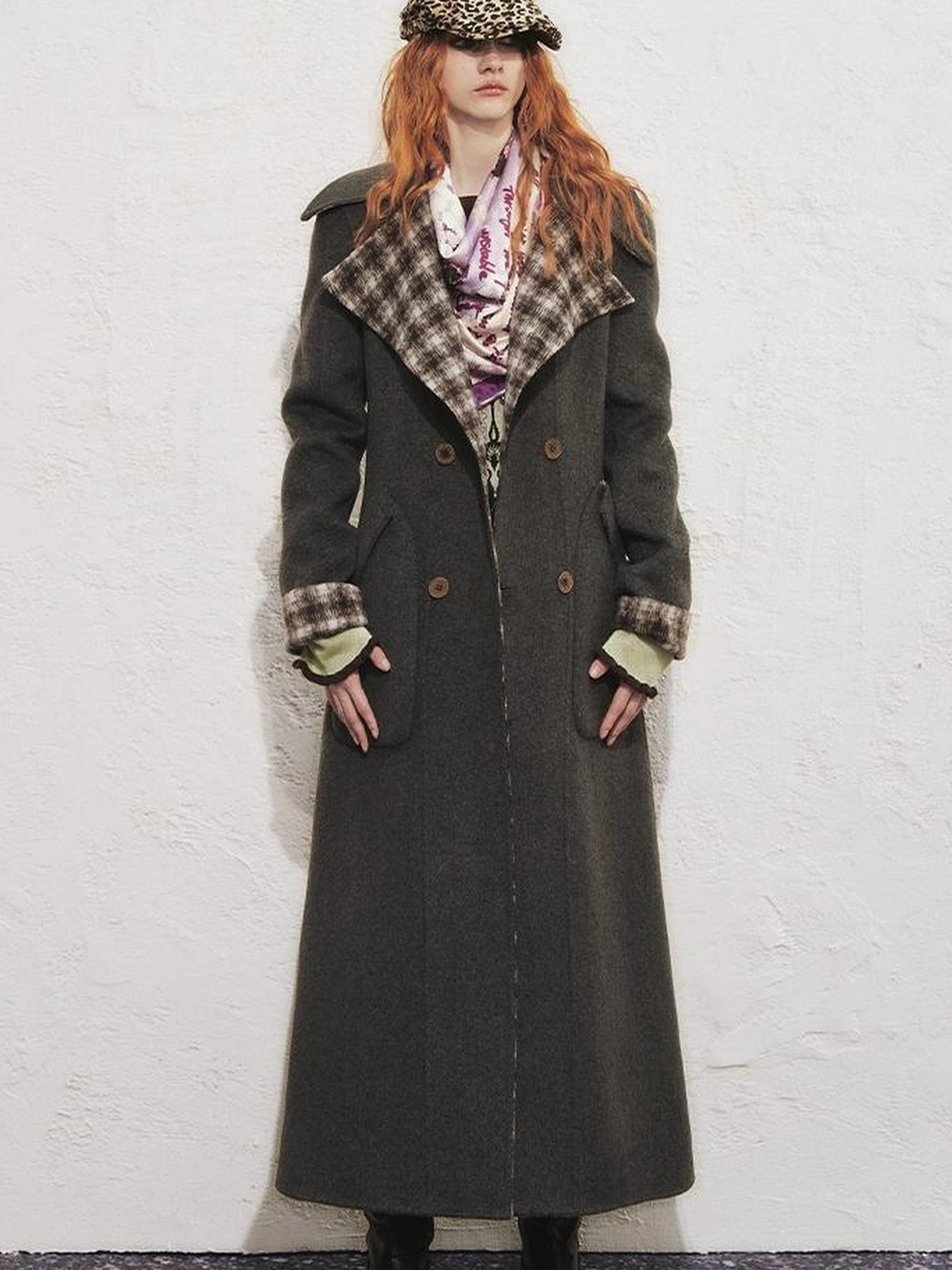 OfAkiva Reversible Manchester Tweed Long Coat