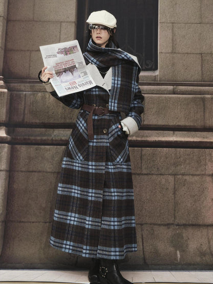 OfAkiva Reversible Manchester Tweed Long Coat