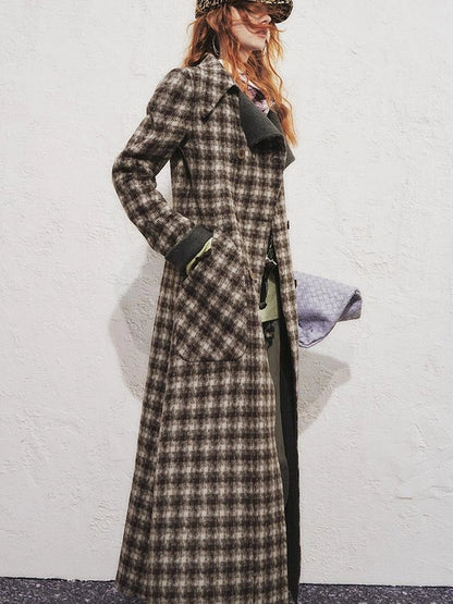 OfAkiva Reversible Manchester Tweed Long Coat