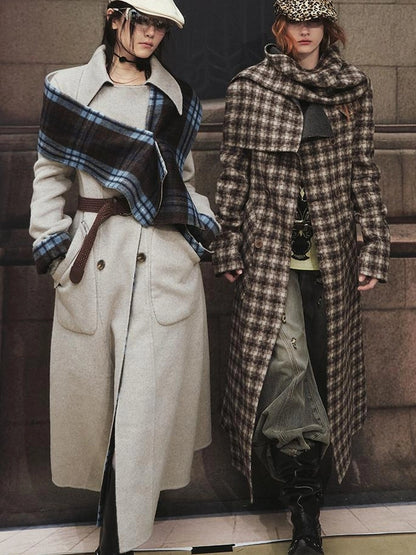 OfAkiva Reversible Manchester Tweed Long Coat