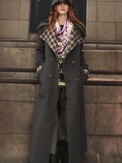 OfAkiva Reversible Manchester Tweed Long Coat