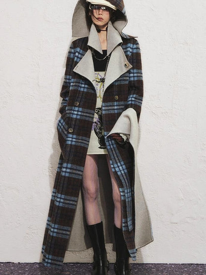 OfAkiva Reversible Manchester Tweed Long Coat