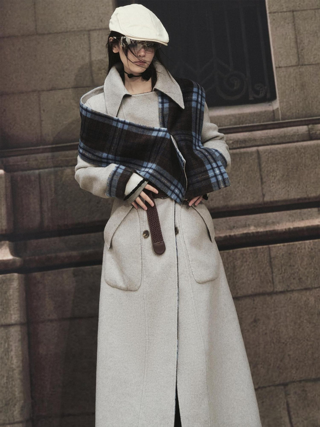 OfAkiva Reversible Plaid Straight Fit Women&
