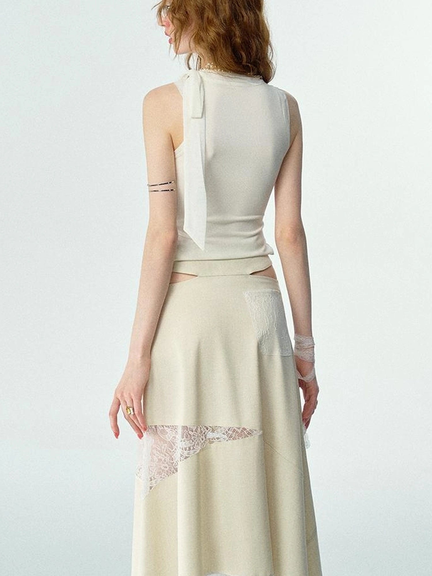 OfAkiva Roaming Dancer Butterfly Lace Applique Layered Vest