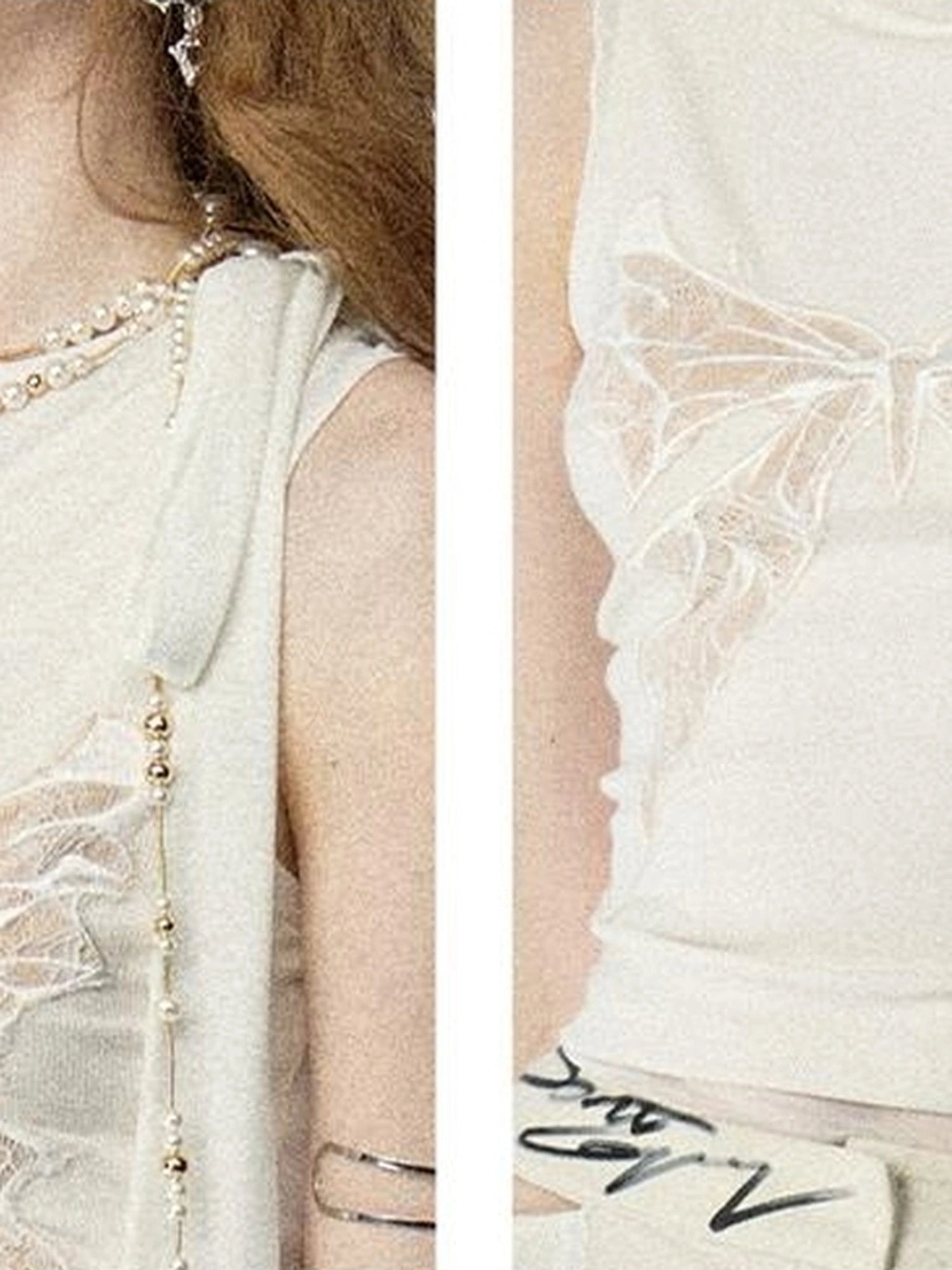 OfAkiva Roaming Dancer Butterfly Lace Applique Layered Vest