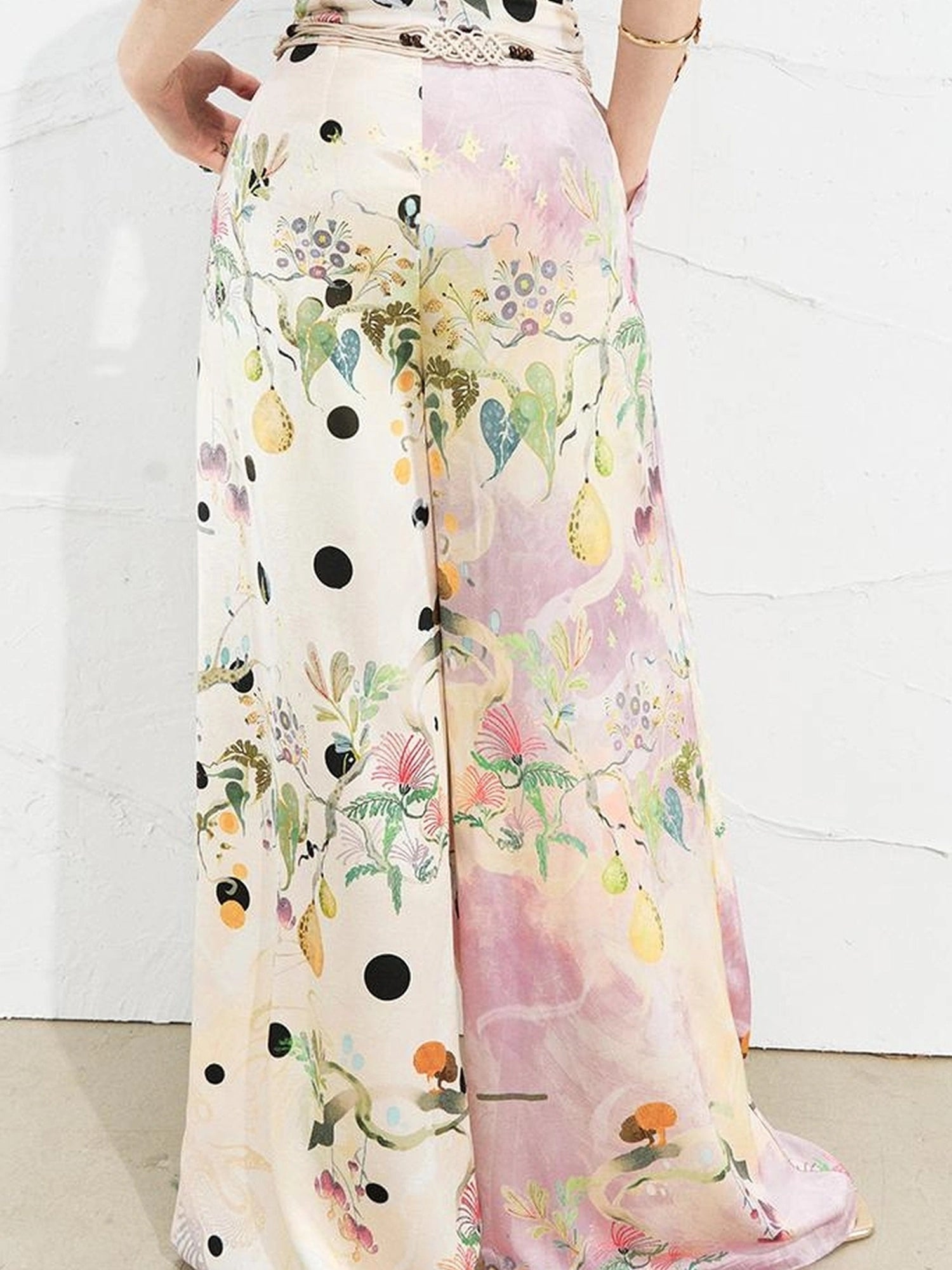 OfAkiva Roman Pleat Drape Wide Leg Trousers In Classical Aesthetic