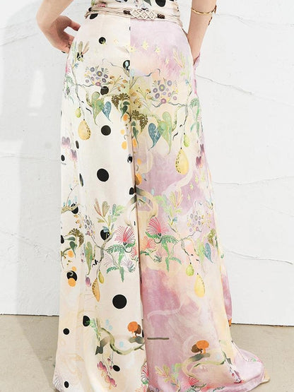 OfAkiva Roman Pleat Drape Wide Leg Trousers In Classical Aesthetic