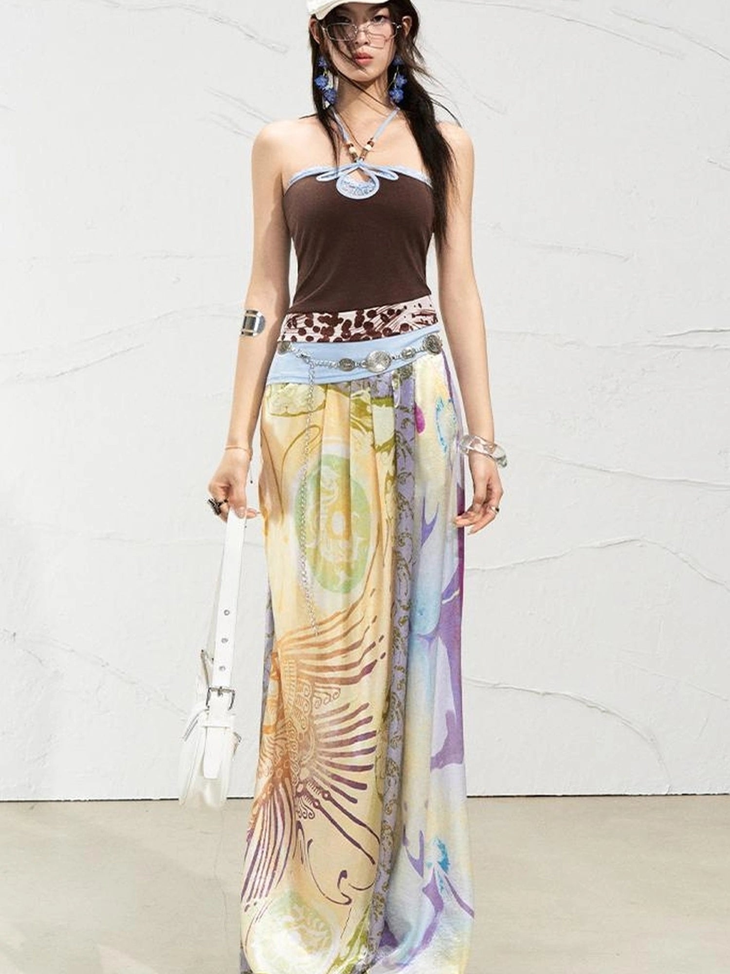 OfAkiva Roman Pleat Drape Wide Leg Trousers In Classical Aesthetic