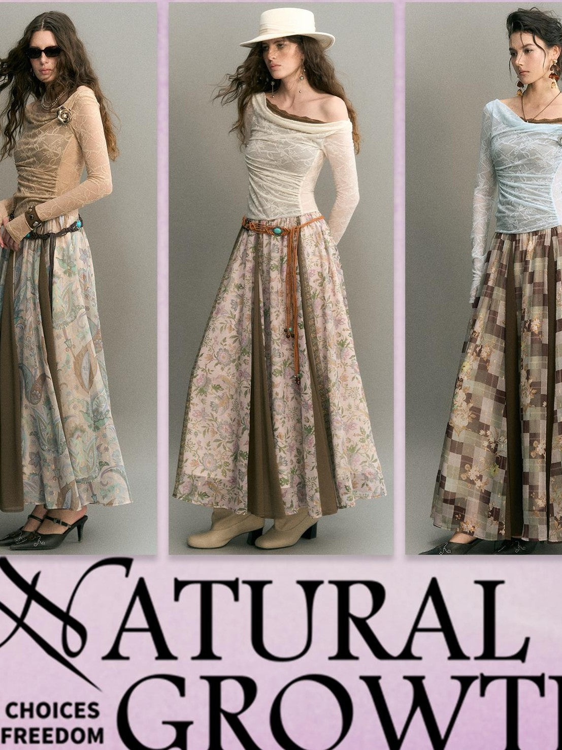 OfAkiva Romantic Lace Paneled Long Sleeve Women&