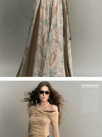 OfAkiva Romantic Lace Paneled Long Sleeve Women&