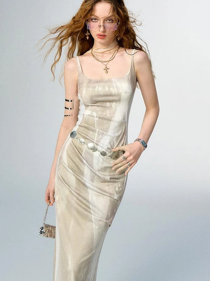 OfAkiva Secret Glaze Print Bodycon Dress