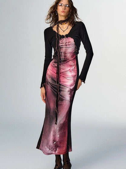 OfAkiva Secret Glaze Print Bodycon Dress