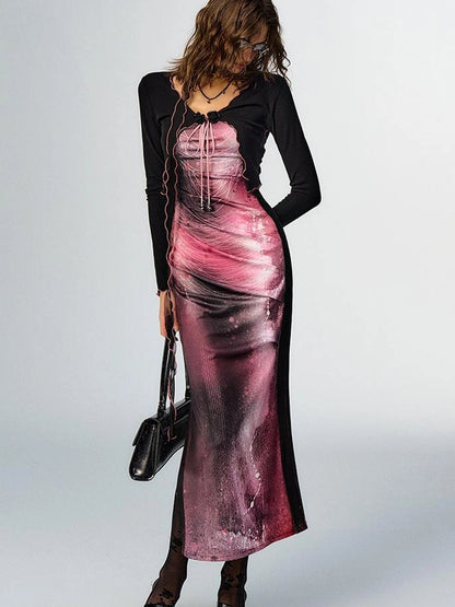 OfAkiva Secret Glaze Print Bodycon Dress