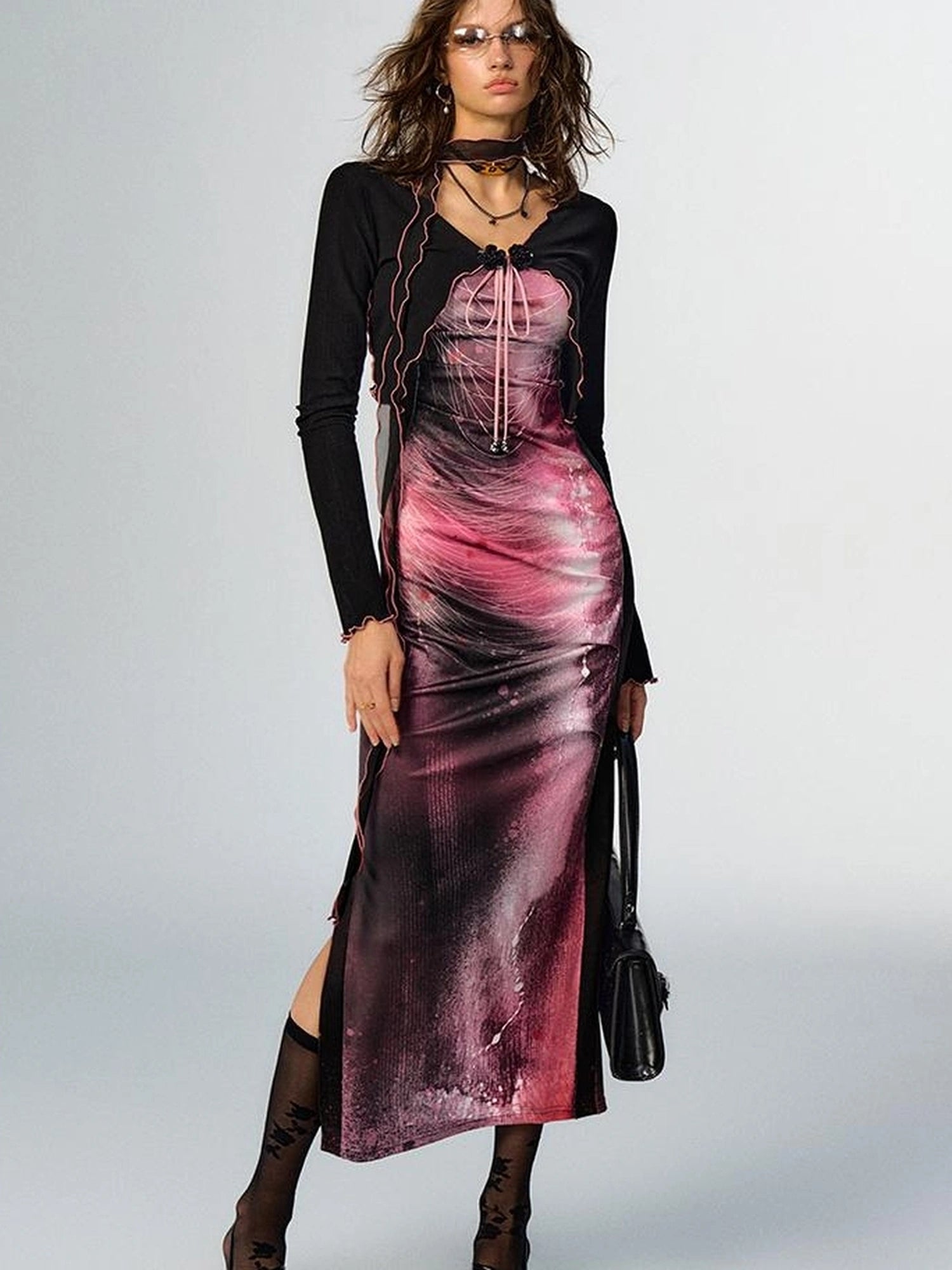 OfAkiva Secret Glaze Print Bodycon Dress