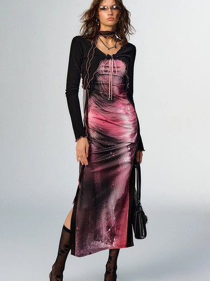 OfAkiva Secret Glaze Print Bodycon Dress