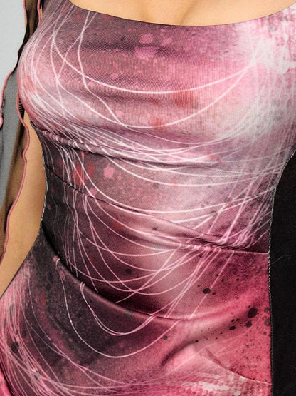 OfAkiva Secret Glaze Print Bodycon Dress