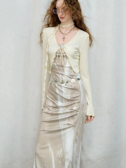 OfAkiva Secret Glaze Print Bodycon Dress