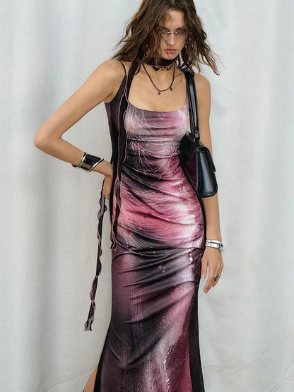 OfAkiva Secret Glaze Print Bodycon Dress