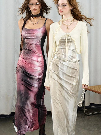 OfAkiva Secret Glaze Print Bodycon Dress