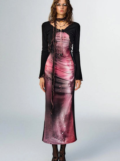 OfAkiva Secret Glaze Print Bodycon Dress