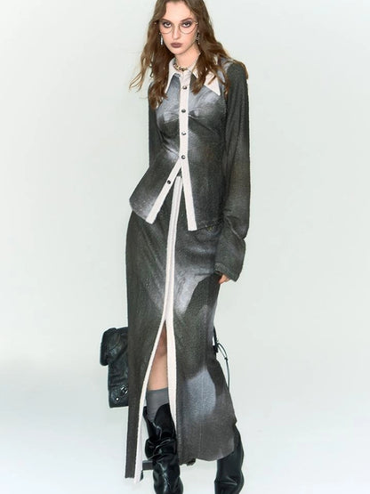 OfAkiva Silhouette Print Fleece Knit Set