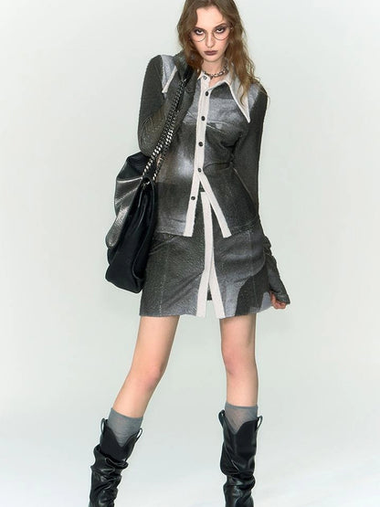 OfAkiva Silhouette Print Fleece Knit Set