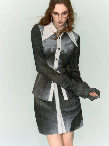 OfAkiva Silhouette Print Fleece Knit Set