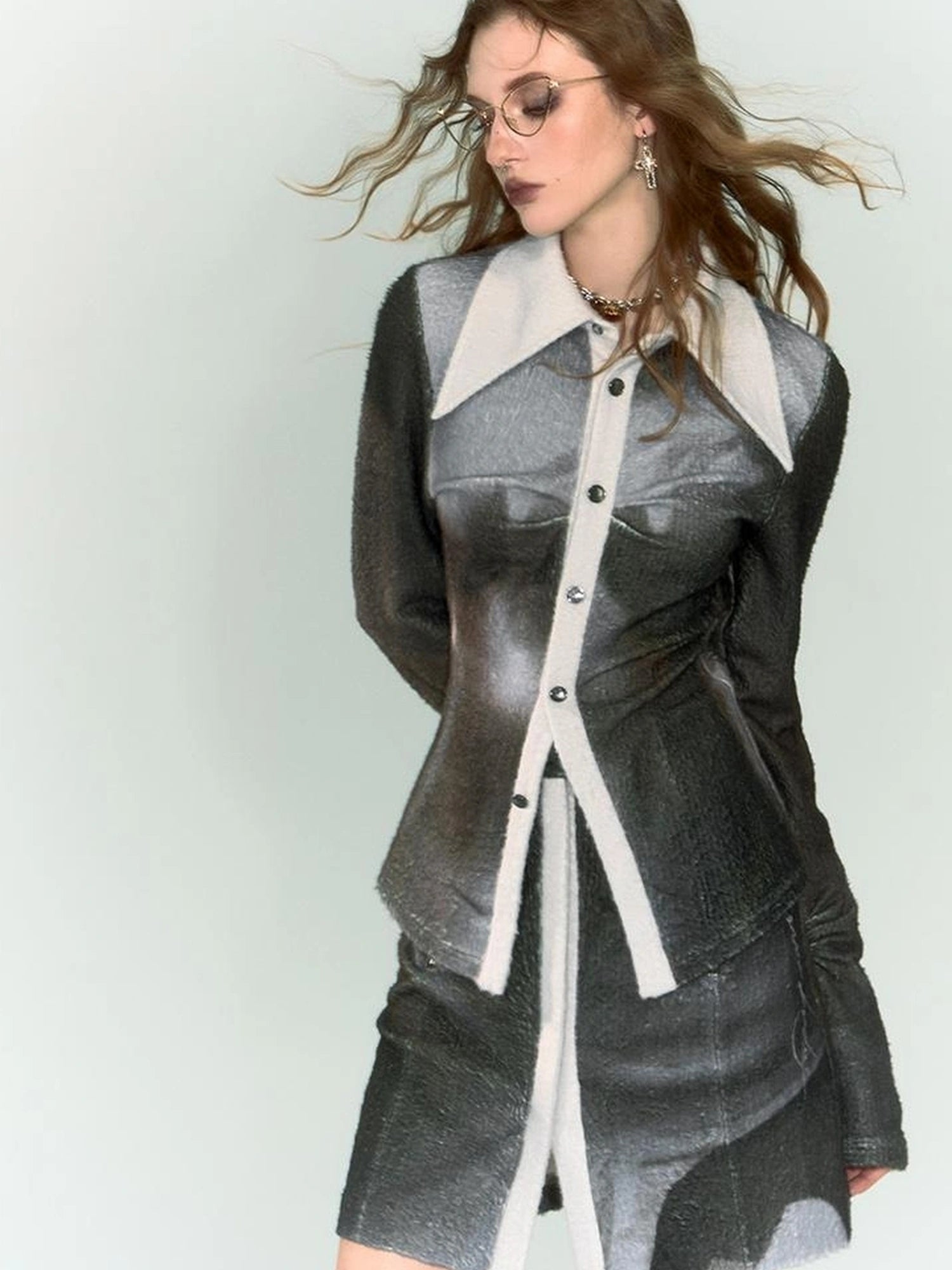 OfAkiva Silhouette Print Fleece Knit Set