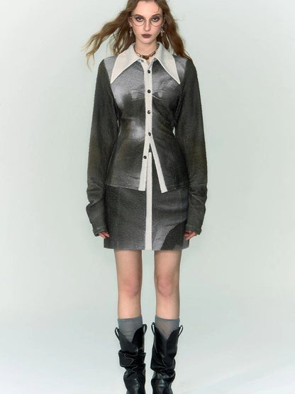 OfAkiva Silhouette Print Fleece Knit Set