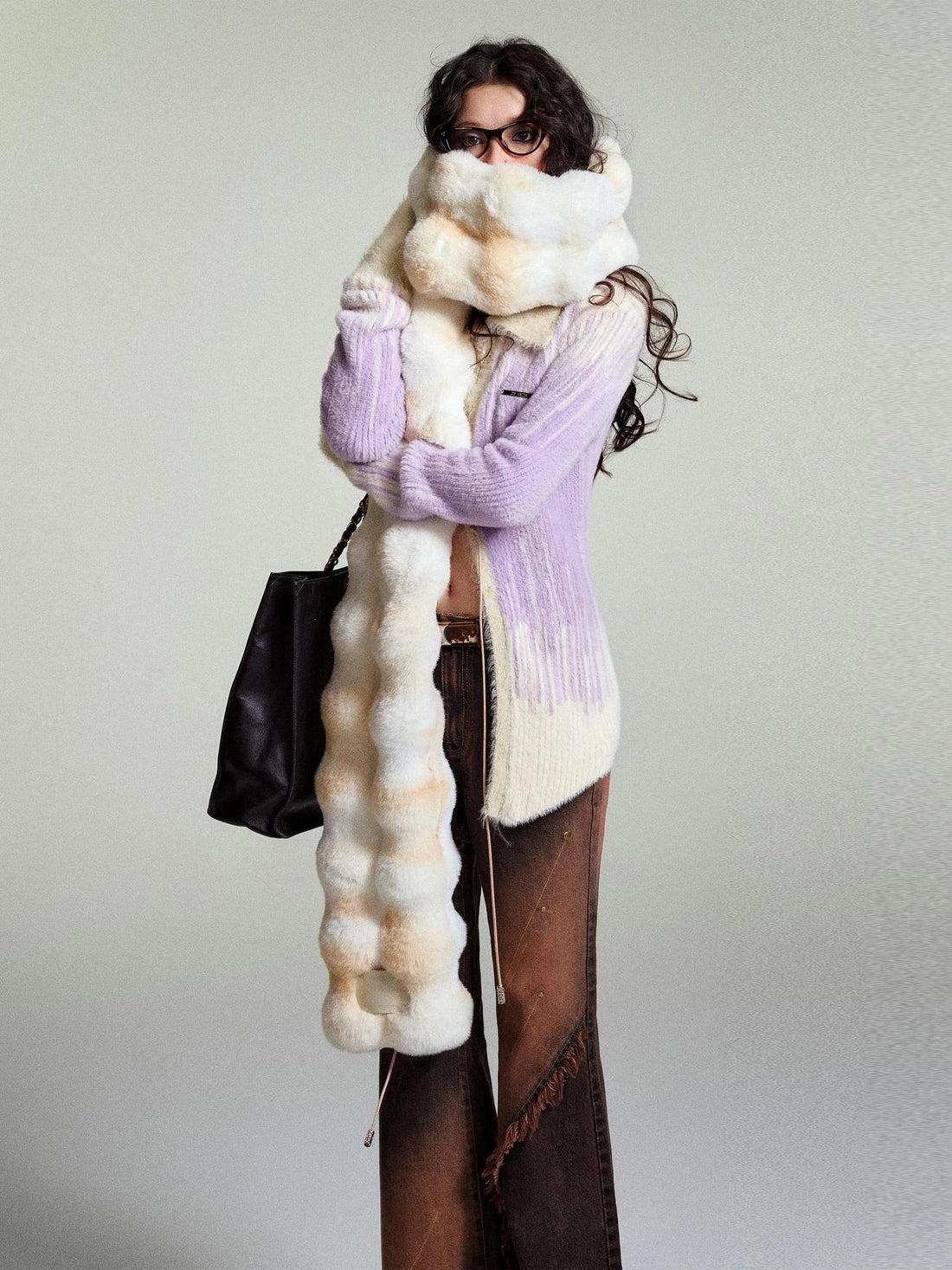 OfAkiva Soft Snowfall Douchi Knit Scarf