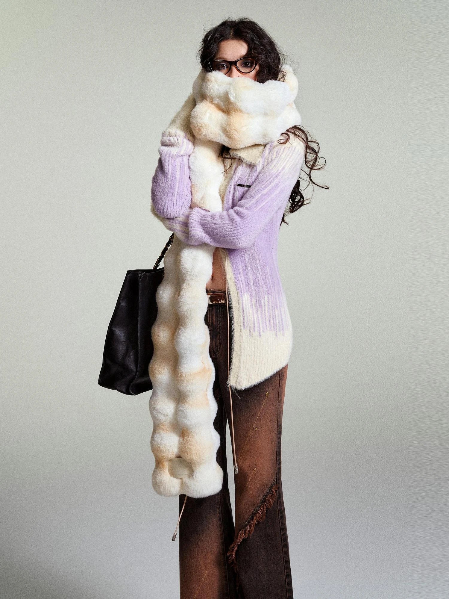 OfAkiva Soft Snowfall Douchi Knit Scarf