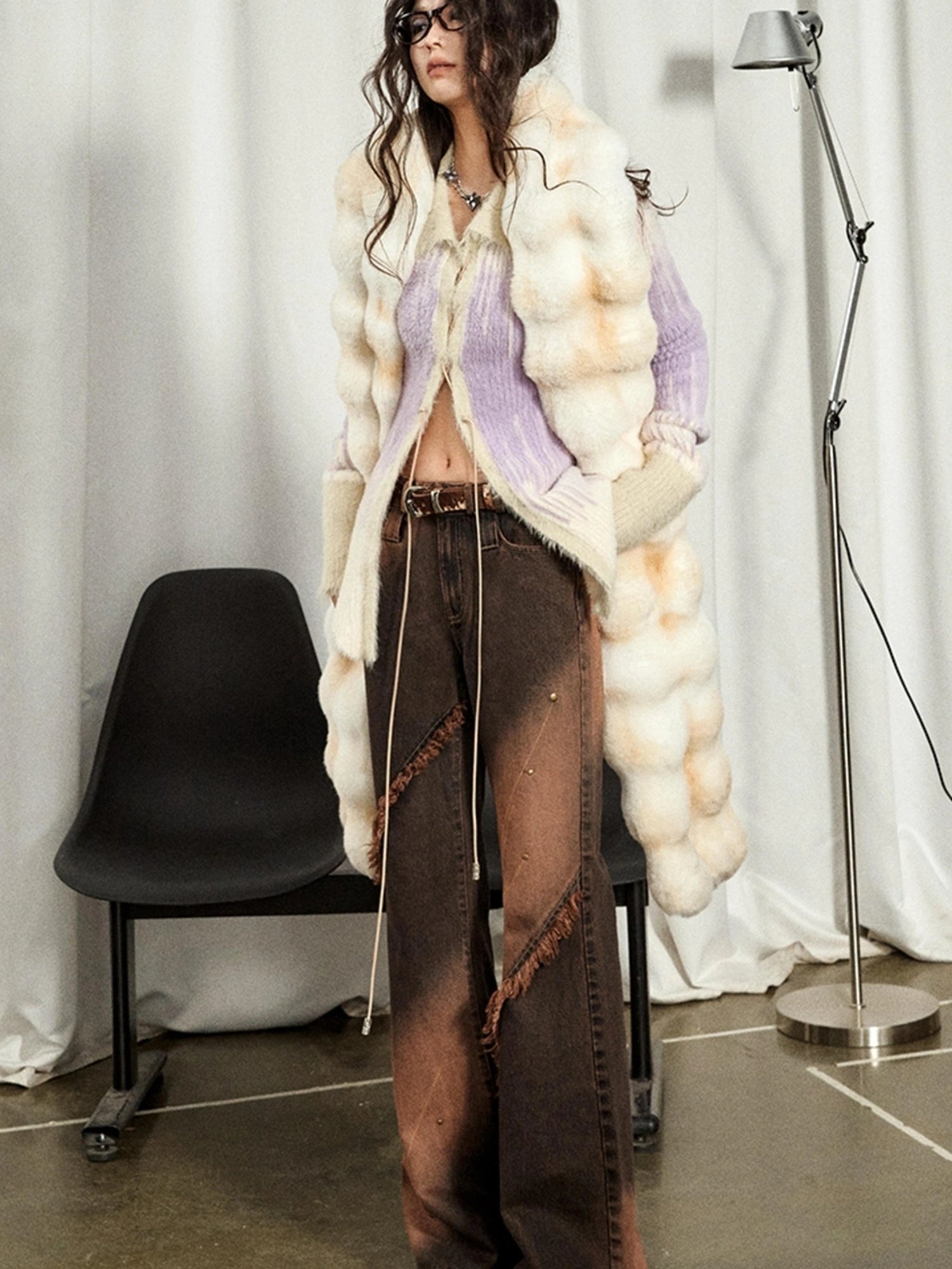 OfAkiva Soft Snowfall Douchi Knit Scarf