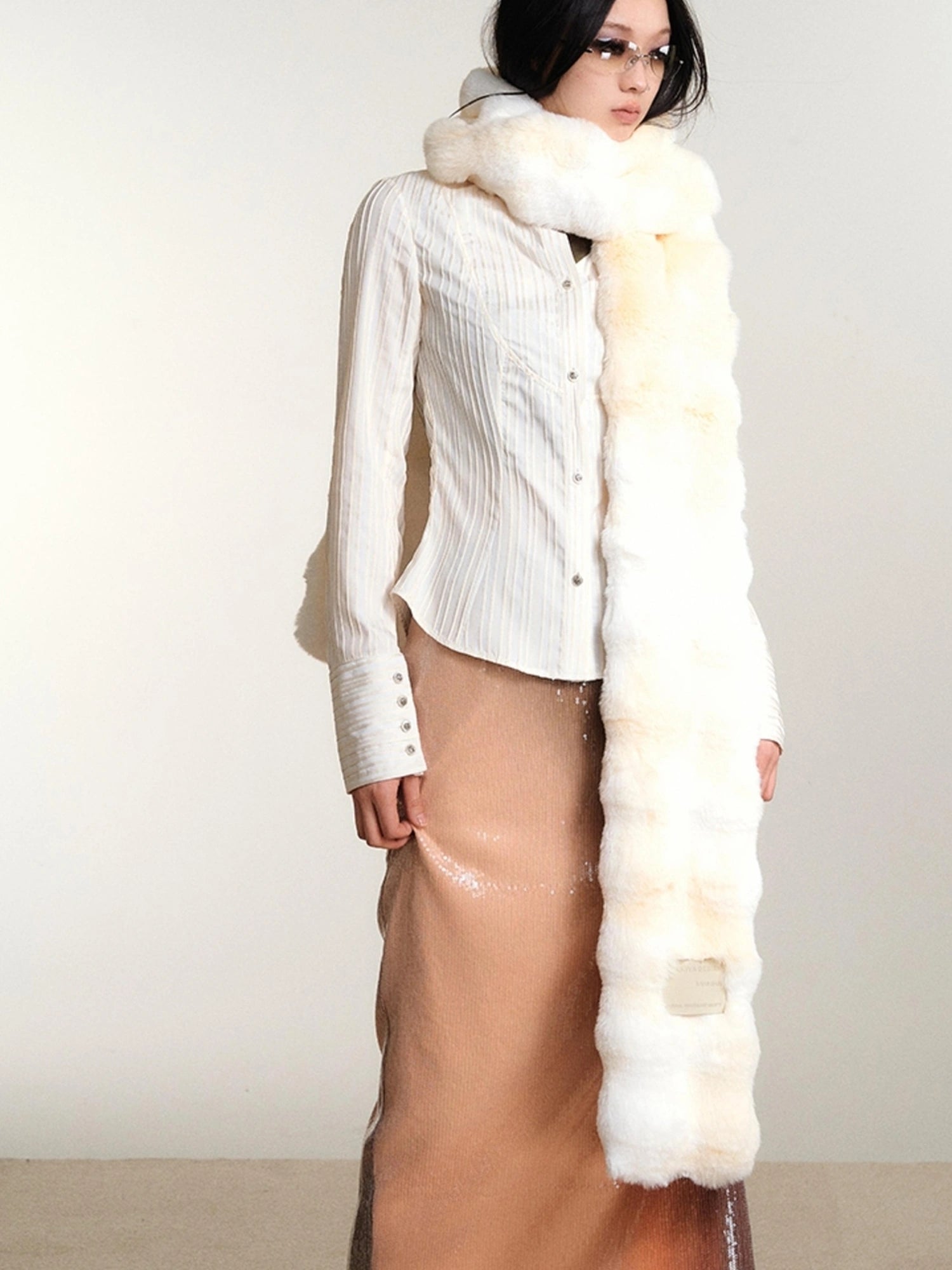 OfAkiva Soft Snowfall Douchi Knit Scarf