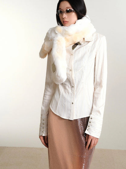 OfAkiva Soft Snowfall Douchi Knit Scarf