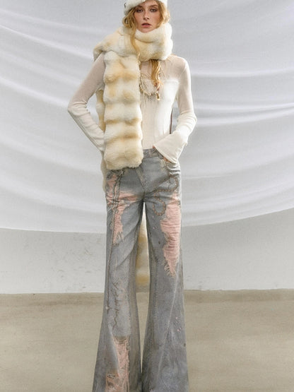 OfAkiva Soft Snowfall Douchi Knit Scarf