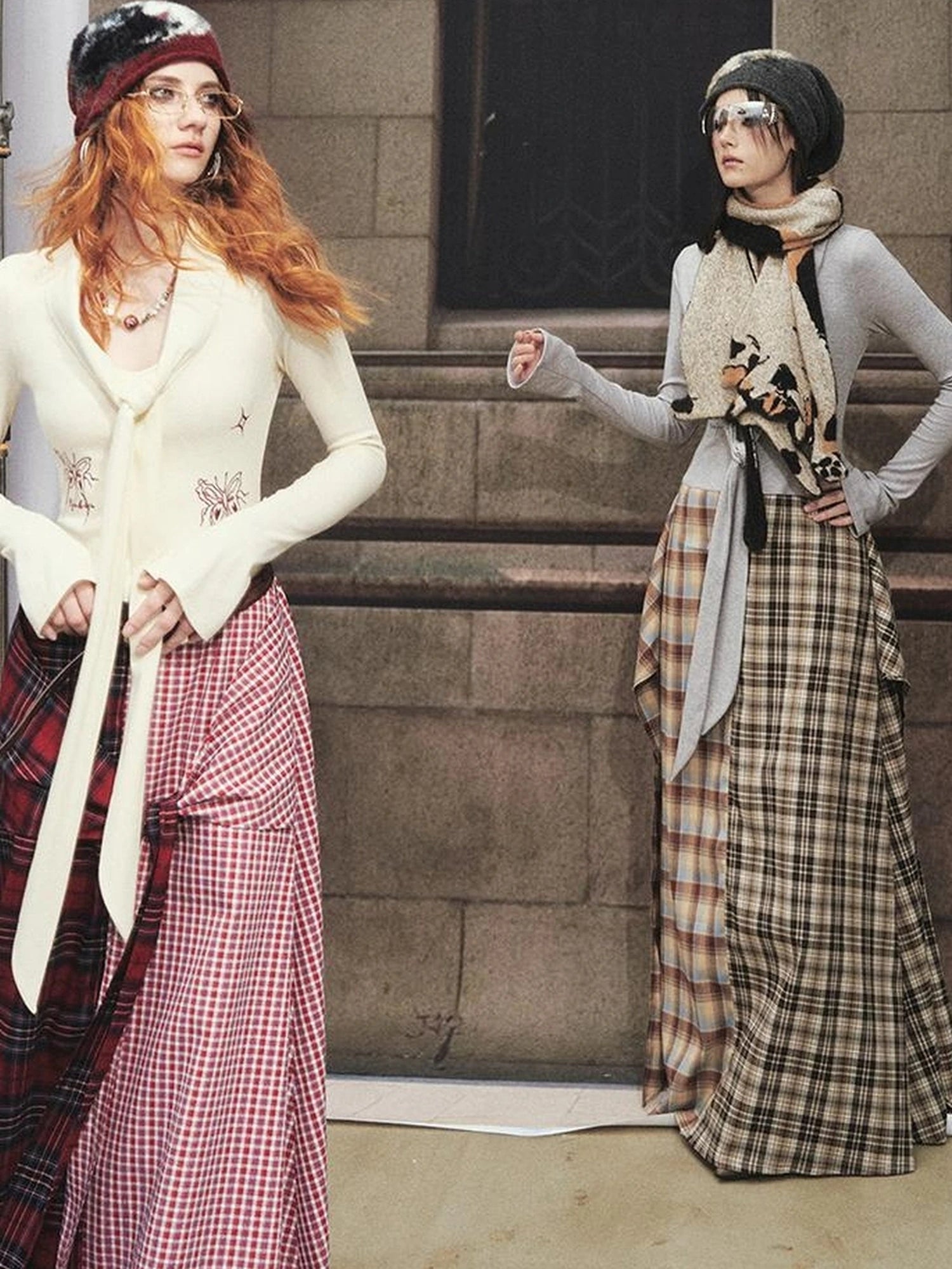 OfAkiva Stretchy Calico Cat Knit Scarf