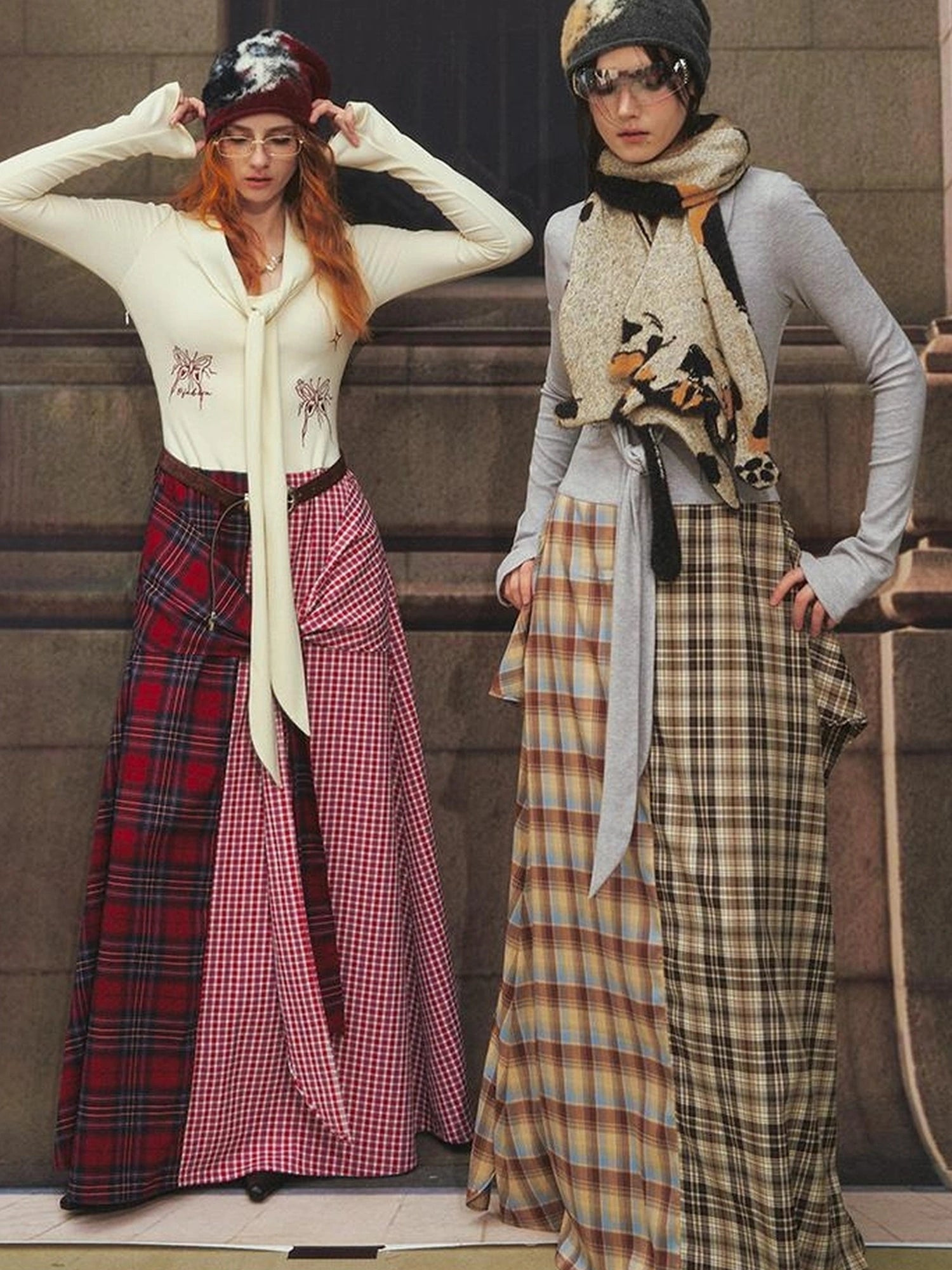 OfAkiva Stretchy Calico Cat Knit Scarf