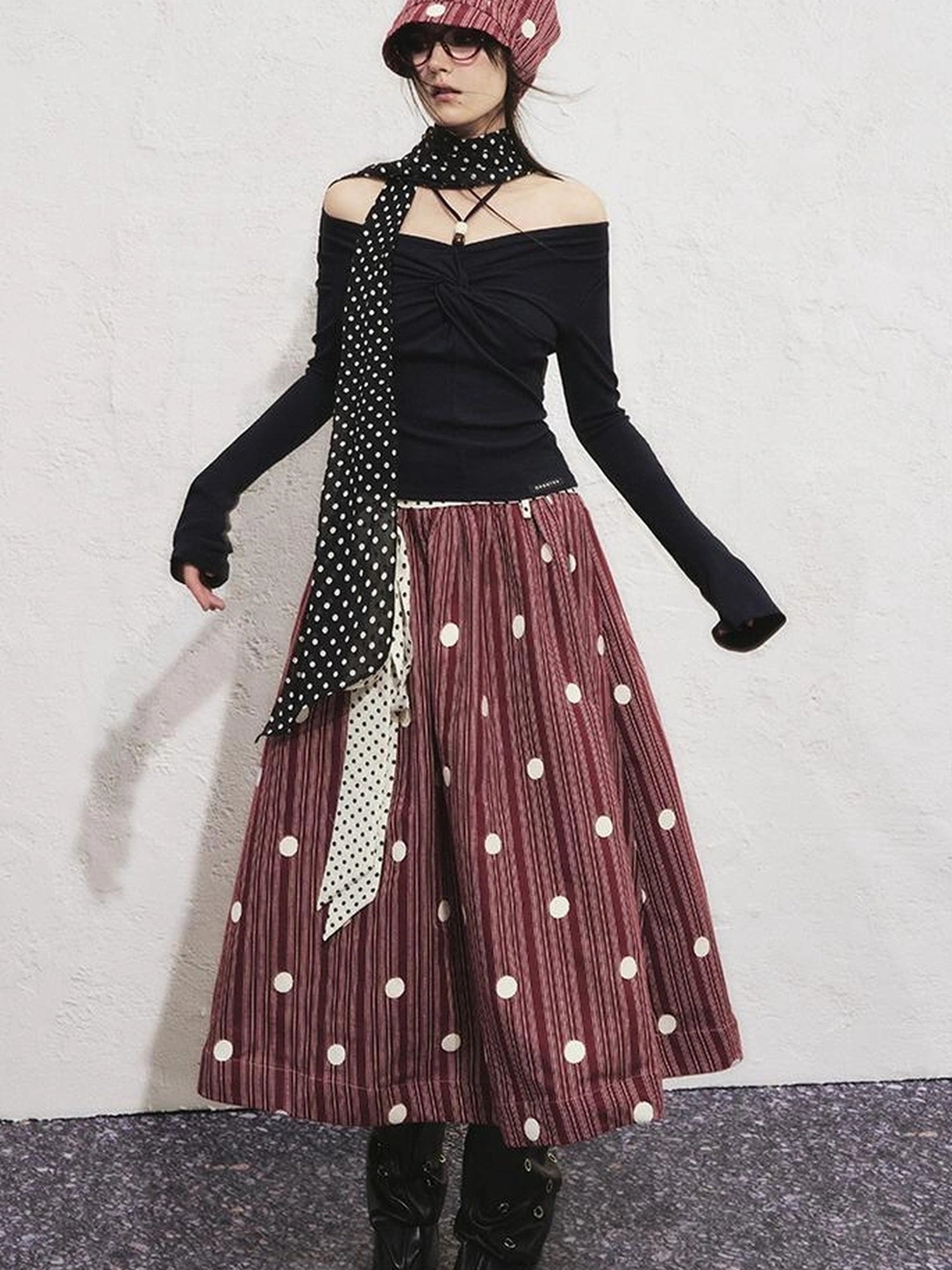 OfAkiva Sunset Love Knot Shoulder Beaded T-shirt