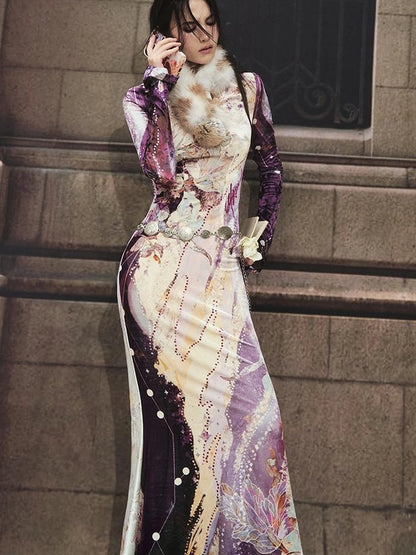 OfAkiva Tri Color White Floral Eco Fur Cat Collar