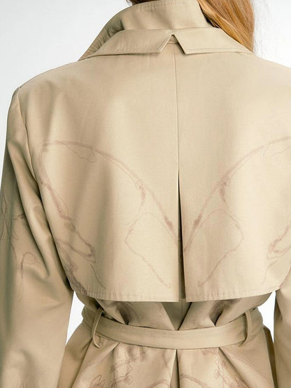 OfAkiva Tuileries Print Trench With Detachable Waist Tie