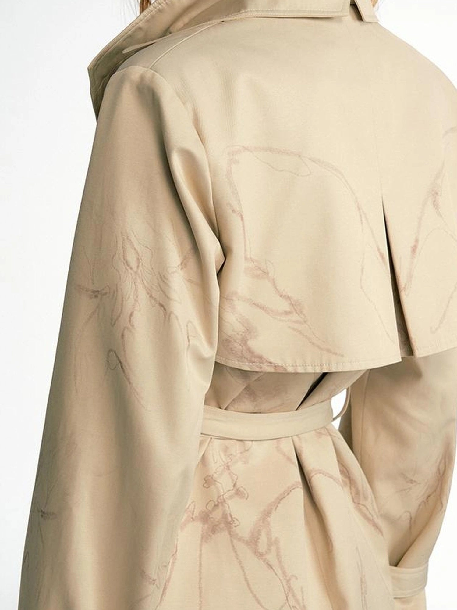 OfAkiva Tuileries Print Trench With Detachable Waist Tie