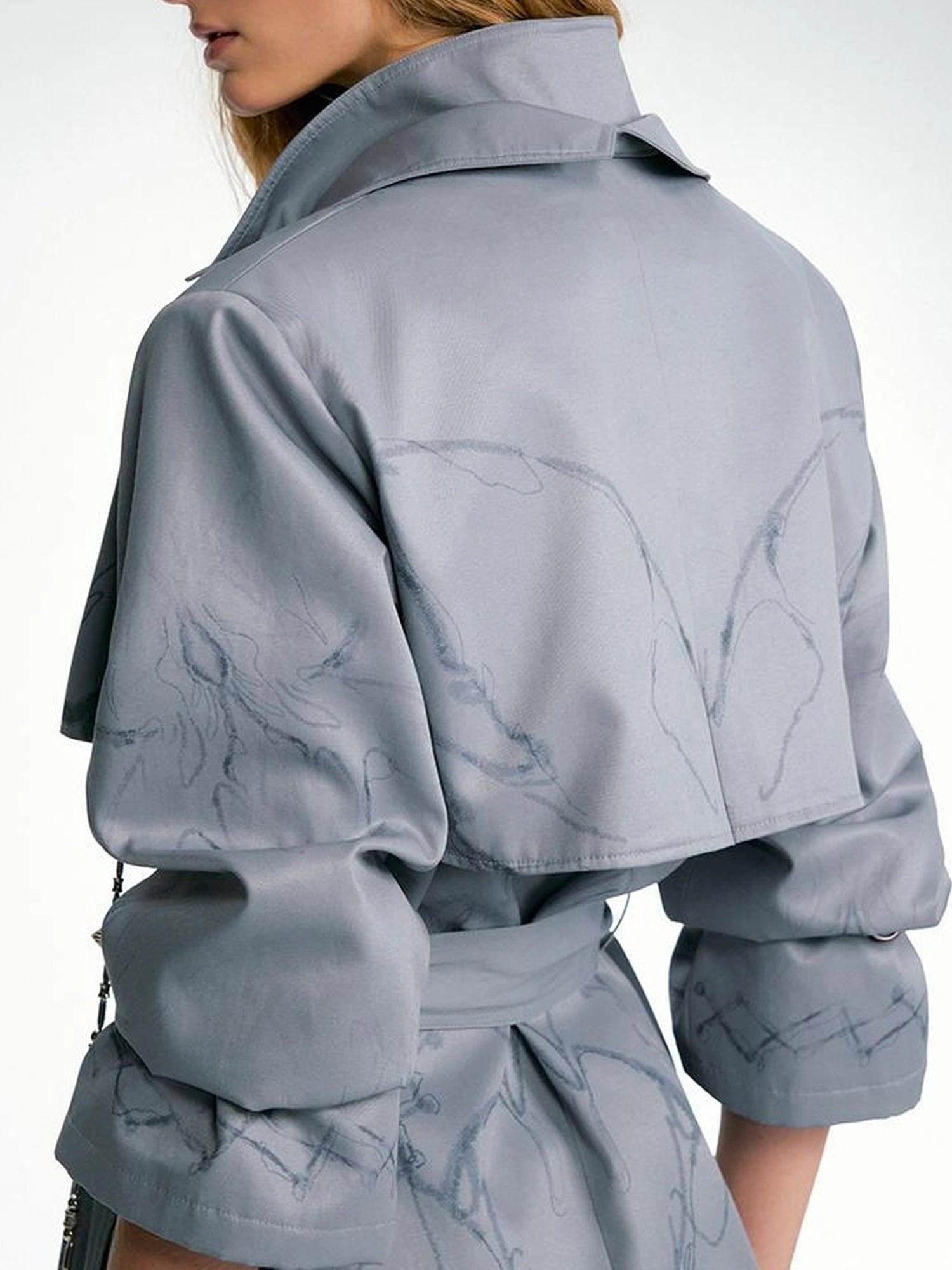 OfAkiva Tuileries Print Trench With Detachable Waist Tie