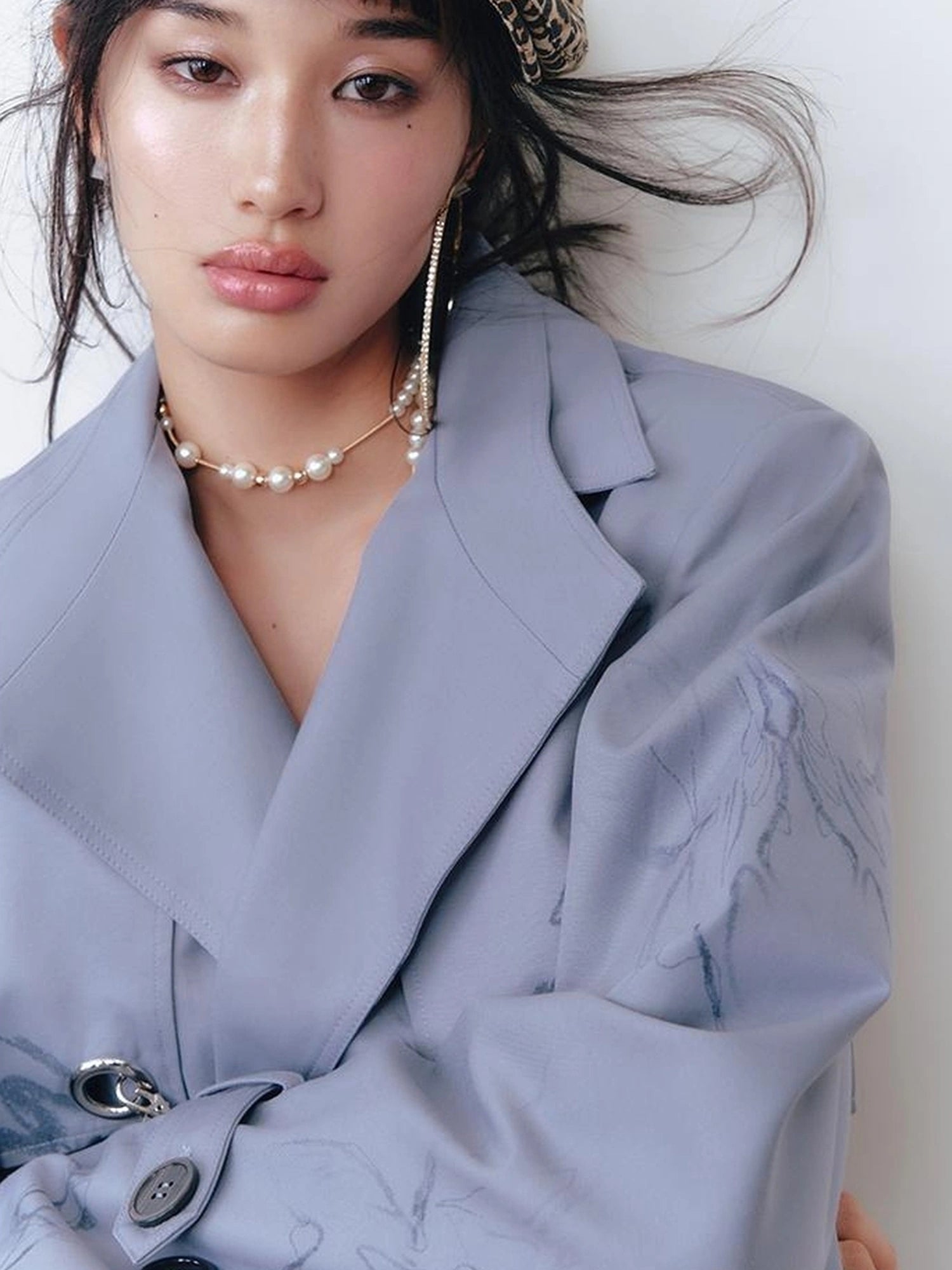 OfAkiva Tuileries Print Trench With Detachable Waist Tie