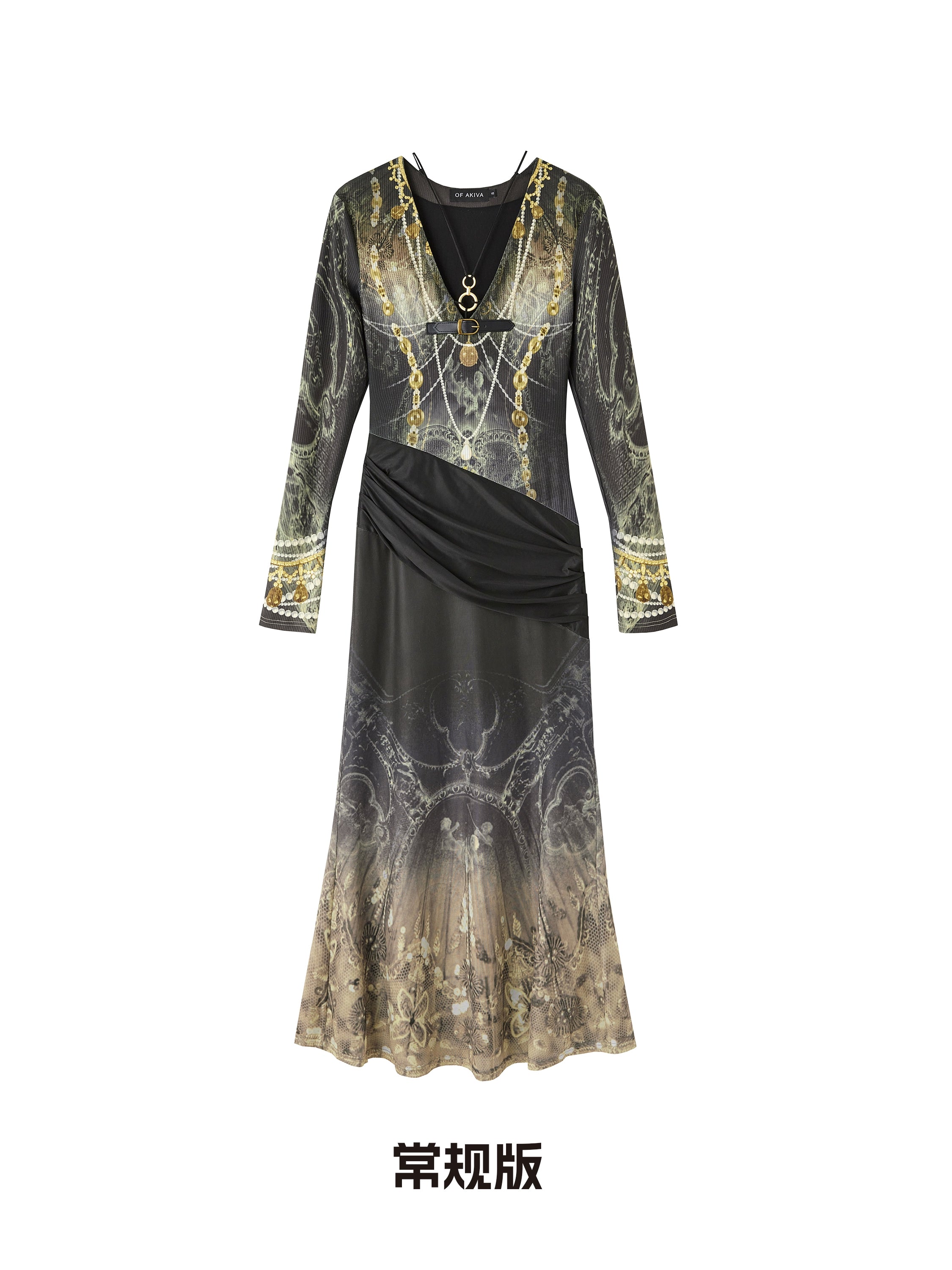 OfAkiva_V-Neck_Fishtail_Maxi_Dress_With_Floral_Print_MISSTT