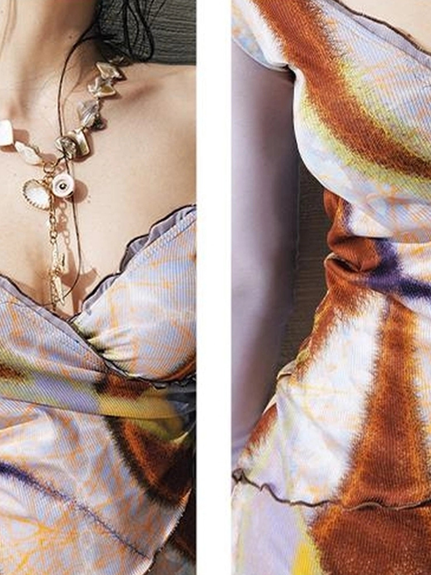 OfAkiva V-Neck Geometric Print Midi Dress