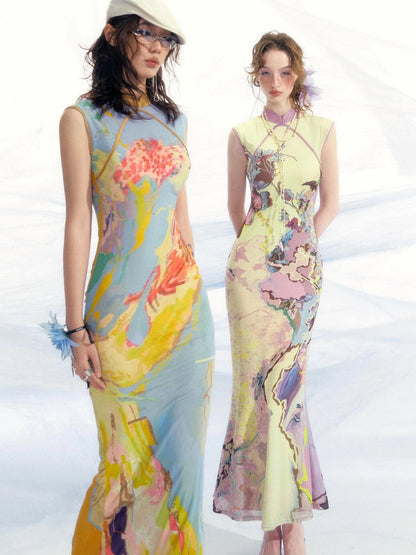 OfAkiva V-Neck T-Shirt Long-Sleeve Maxi Dress