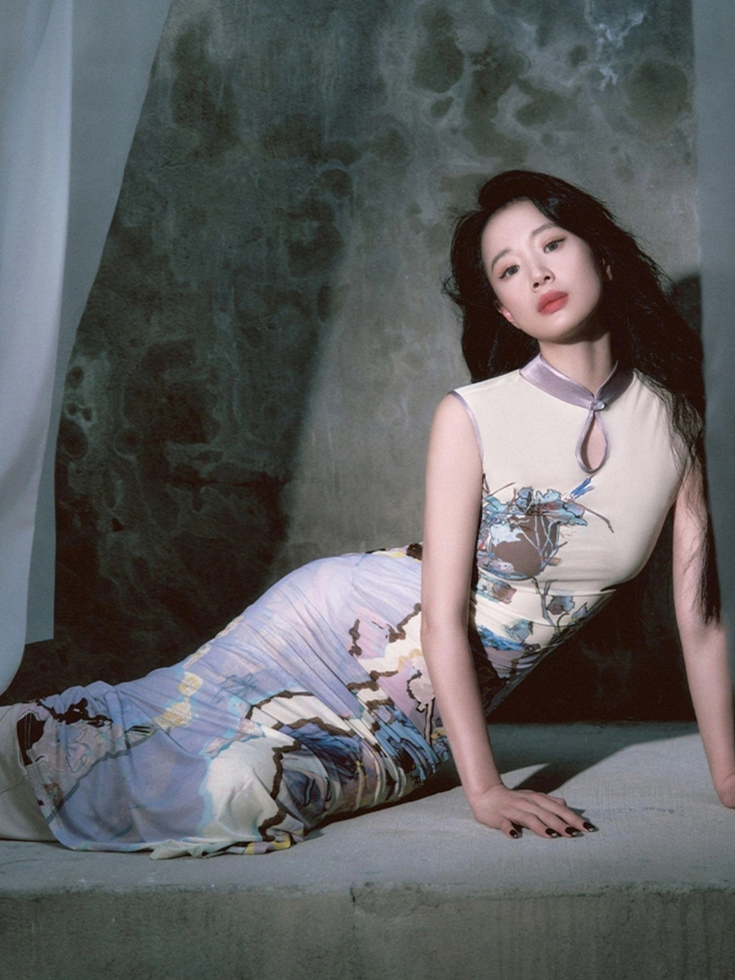 OfAkiva V-Neck T-Shirt Long-Sleeve Maxi Dress